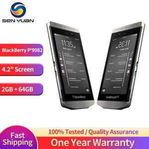 정품 블랙베리 포르쉐 디자인 P'9982 언락 4G LTE 휴대폰, 64GB 2GB RAM 12MP 카메라, P9982 신형 휴대폰