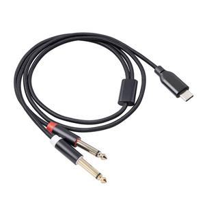 1/2/3M USB C To 1/4inch Audio Cable Type C To Dual 6.35mm 1/4 Inch TS Audio Cord for Smartphone Tabl