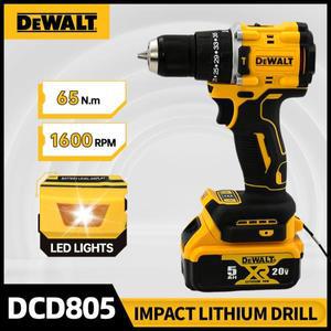 DeWalt DCD805 브러시리스 컴팩트 드릴 20V 전기 스크루드라이버(배터리 충전기 포함) 고토크 무선 임팩트