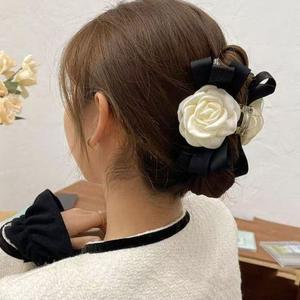 헤어집게핀 여성 올림 머리 예쁜 왕 꽃 집게 핀 헤어 악세사리