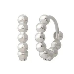 라운드볼 92.5 실버 심플 볼 원터치 링 은 귀걸이