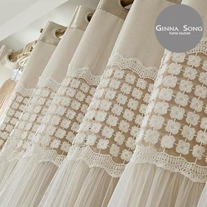 [지나송] 클로이 웨딩레이스 이중암막커튼 풀세트 대형