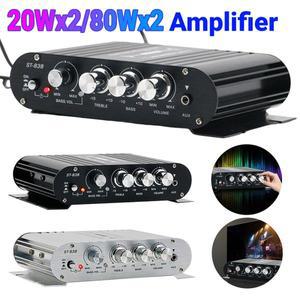 ST-838 하이파이 2.1 채널 파워 앰프, 홈 저음 및 고음 조정, 서브우퍼 오디오 20W x 2, 80W 2