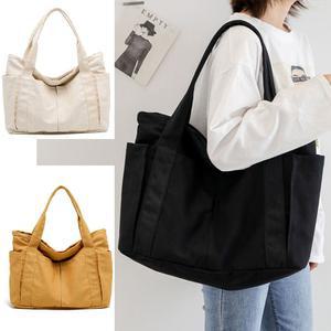 빅사이즈 에코백 대형 튼튼한 무지 지퍼 포켓 보부상 큰 가방 CH205