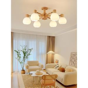 우드 거실 샹들리에 1 5m 팬던트등 케이블ㅣ리모컨 LED 라이트 80cm 천장 복층