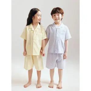 [탑텐키즈](의정부점)25년 S/S(공용) 시어서커 스트라이프 5부 파자마 셋업MKF5UI3012/조구만 레이온 5...