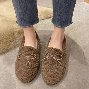 패션로퍼 겨울기모 장식 털로퍼 4컬러 뽀글이 리본 여자