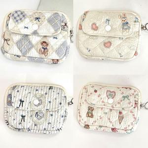 플라르 퀼팅 미니 수납 누비지갑 지퍼 파우치