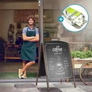 A형 양면 블랙보드 카페 흑칠판 나무 입간판 메뉴판