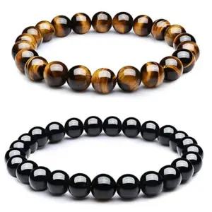 호안석팔찌 흑요석 천연석 소원 행운 불교 오닉스 팔찌