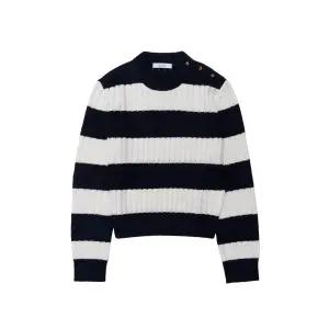 알페오 울 캐시미어 니트 블랙 스트라이프 ALFEO-019