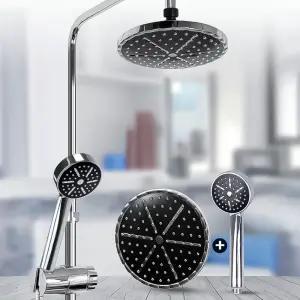 보급형해바라기샤워기 블랙 원형 해바라기 샤워기 헤드 세트