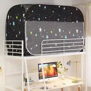 원터치 난방텐트 1인용 사각 보온 침대용 접이식 모기장 커튼형 기숙사 휴대용 방충망 텐트