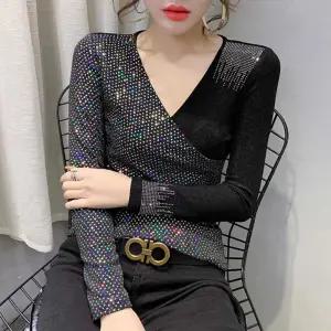 여성 V넥 댄스복 상의 스포츠 브이넥 무대의상 라틴댄스복