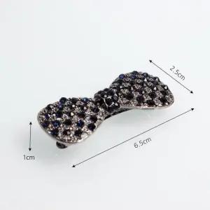 포인트핀 큐빅장식 헤어핀 리본 머리핀