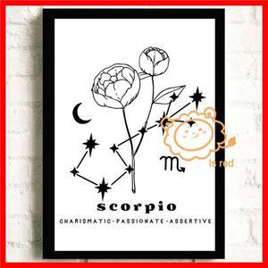 조디악 포스터 궁수자리 염소 자리 아리 전갈 자리 추상 미술 캔버스 인쇄 벽 장식 홈 룸용 프레임리스 페