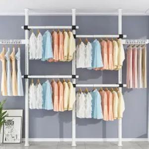 기둥형 일자행거 이불 건조대 기둥식 큰 블랙 조립식 무타공 옷걸이행거