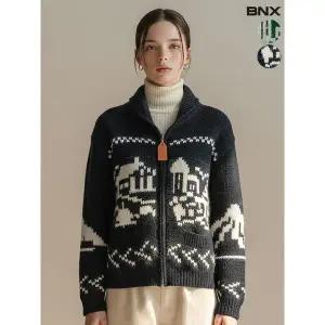 [BNX]여성 노르딕 코위찬 집업 가디건_P407277940