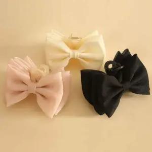 [콩심팥심]여성스러우면서 러블리한 블링 쉬폰 리본 13cm 집게핀 귀여운집게핀