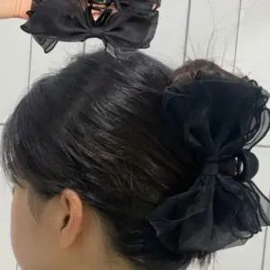 [콩심팥심]리본핀 리본이 블랙 왕집게핀