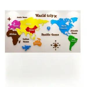 세계지도 셀프 도배 포인트벽지 세계지도 붙이는 스티커 블랙 시공