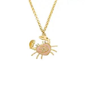 [엘러브] 새상품  25C 하트 크랩 네크리스 골드/핑크 5ET1694