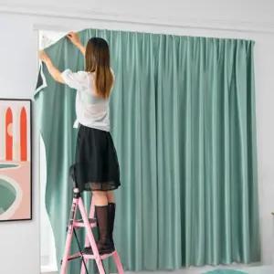 붙이는 3중 암막커튼 벨크로 보온효과 찬바람차단 큰창 작은창 거실 베란다 햇빛차단