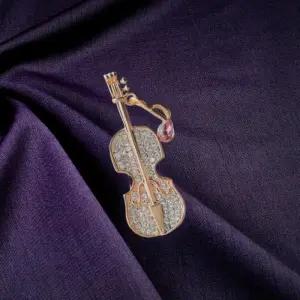옷핀 첼로 다이아몬드 패션 고급 정장 음표 브로치