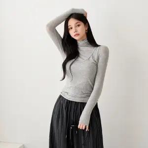 [피핀] 텐셀 스판 베이직 목폴라 티셔츠 #112555