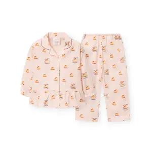 [롯데백화점]오르시떼 여아동 G033 뉴욕치즈케이크 긴소매 파자마 세트 OR25WGGAG033