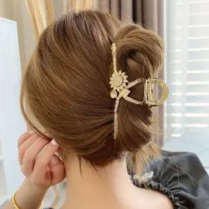 [콩심팥심]화려한 플라워 큐빅 대형 집게핀 올림머리 헤어핀