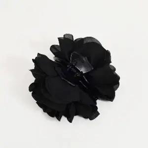 [콩심팥심]쉬폰 꽃잎 집게핀 블랙 포인트 여성 왕 반묶음