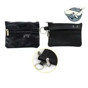 소지품 정리용 가죽 키링 동전지갑 여권 수납