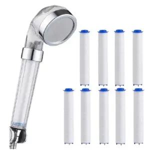 리셀 100 수압상승 녹물제거 샤워기 필터포함)+필터 9개 샤워기 필터