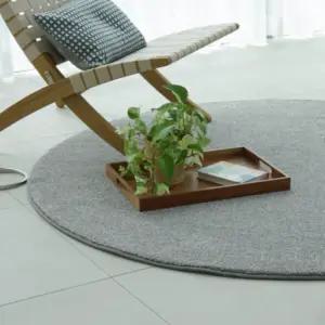 오가니크라프트 푹신한 원형 러그 침실 130CM 그레이