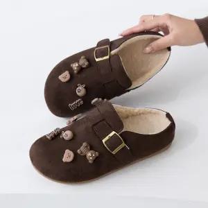 노팅 스웨이드 양털 슬리퍼 3.5cm