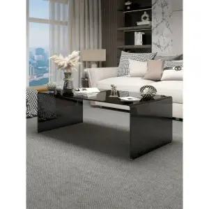 모던 원형 강화유리 소파 테이블 블랙 100x40x40 완제품 조립 완료