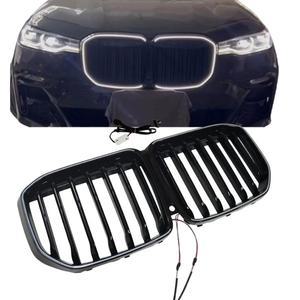 BMW X7 G07 2019-2022 전면 신장 그릴 레이싱 단일 스타일 자동차 범퍼 후드 메쉬 그리드 LED 램프