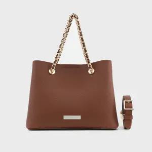 카멜리 소가죽 체인 숄더백 브라운 AL28-2813-BW