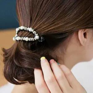 [골드스마일]여성 삔 핀 진주 반 머리핀 헤어핀 큐빅 헤어 단발 장식