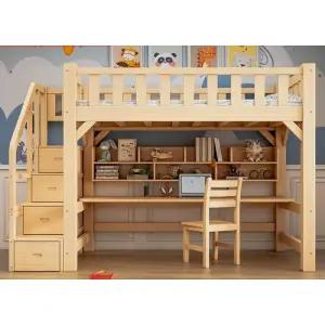 벙커침대 우드 원목 100x190(책상x) 기숙사 복층 슈퍼싱글 원룸 책상침대세트 리틀홈