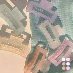 투명 6가지색 사각 집게핀 URD-055 dvL9+4HwD