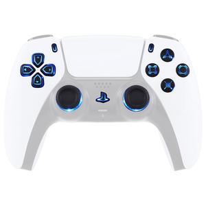 익스트림레이트 7 컬러 9 모드 발광 Dpad 엄지스틱 PS5 컨트롤러용 홈 페이스 버튼 BDM-030 040 050, 블랙 클래식 심볼 DTF LED 키트 - 컨트롤러 없음