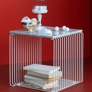 미니 협탁 몬타나 테이블 싱글 모듈 실버 35x35x35 와이어 메탈릭 큐브