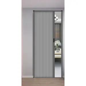 프리미엄 슬라이딩 베란다 도어 중문 현관 미닫이문 공간분리 파티션 폴딩 미닫이 그레이