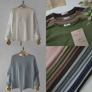 모카 라운드 속기모 히트텍 얇은기모 레이어드 여성겨울이너긴팔 티셔츠  (14color)