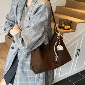 루에르 스웨이드 여성 데일리백 토트 숄더백 하객룩 보부상 가방