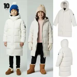 [백화점 출고] 탑텐 키즈 패딩 남아 여아 밸런스 베스트웜 롱다운 점퍼 아이보리 후드 자켓