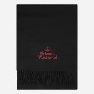비비안 웨스트우드 5F 81030007 W00Q7 N401 자수 로고 머플러 블랙