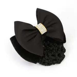 헤어핀 사각큐빅 리본 헤어망 올림머리 머리망 헤어망 머리망 망사 면접 l